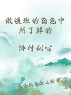 做领班的角色中所了解的